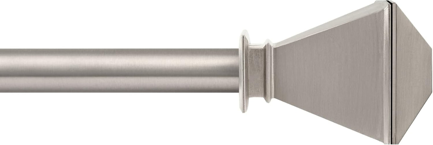 Deco Window Adjustable Curtain Rod for Windows 44 to 120 Inch (Pack of 1) Extendable Heavy Duty 3/4 Inch Iron Drapery Pole with Finials Wall Mounted French Door Curtain Rods (Silver)
