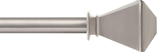 Deco Window Adjustable Curtain Rod for Windows 44 to 120 Inch (Pack of 1) Extendable Heavy Duty 3/4 Inch Iron Drapery Pole with Finials Wall Mounted French Door Curtain Rods (Silver)