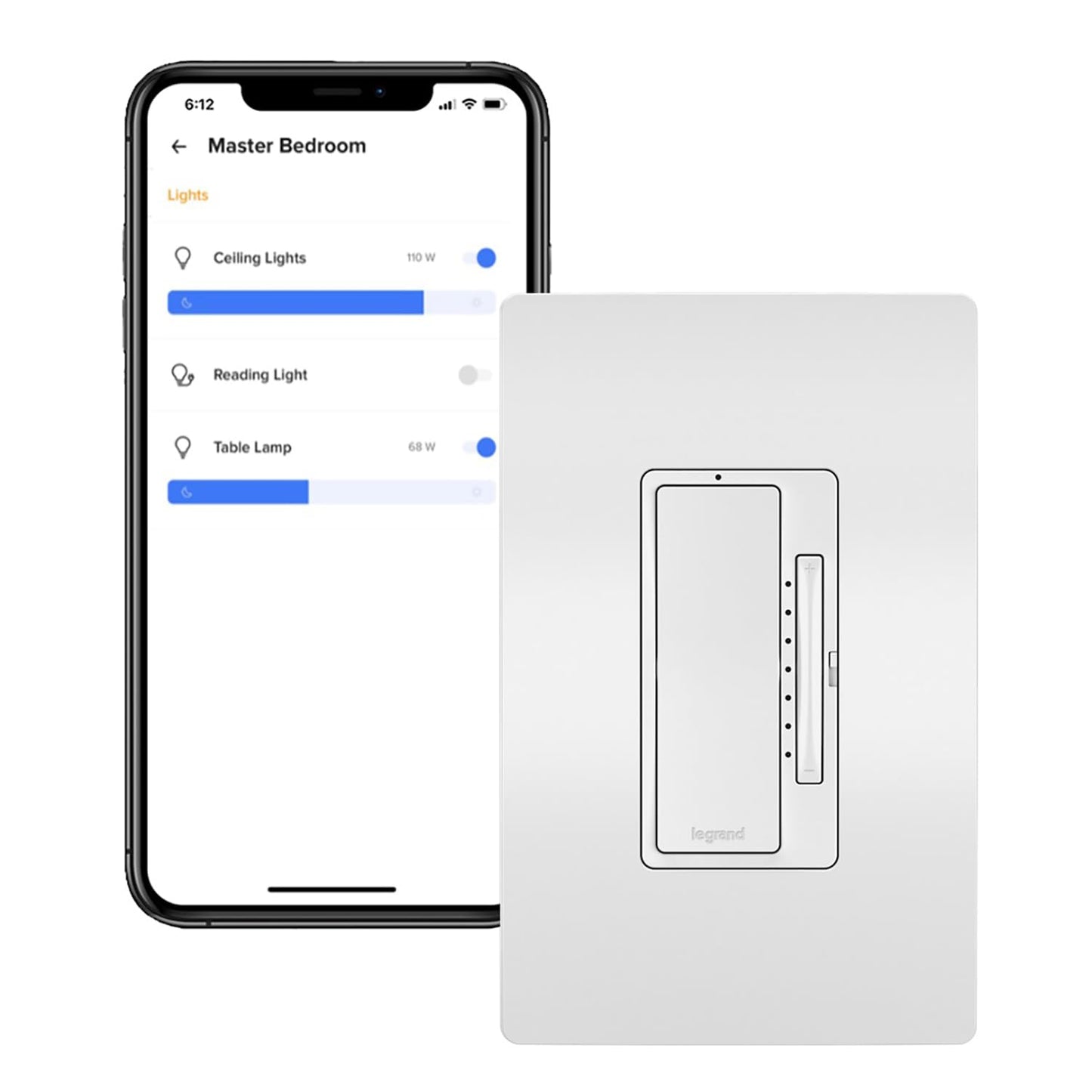 Legrand Radiant WNRL50WH Smart Tru-Universal Dimmer with Netatmo, Compatible with Alexa, Google Assistant & Apple HomeKit, White (1 Count)