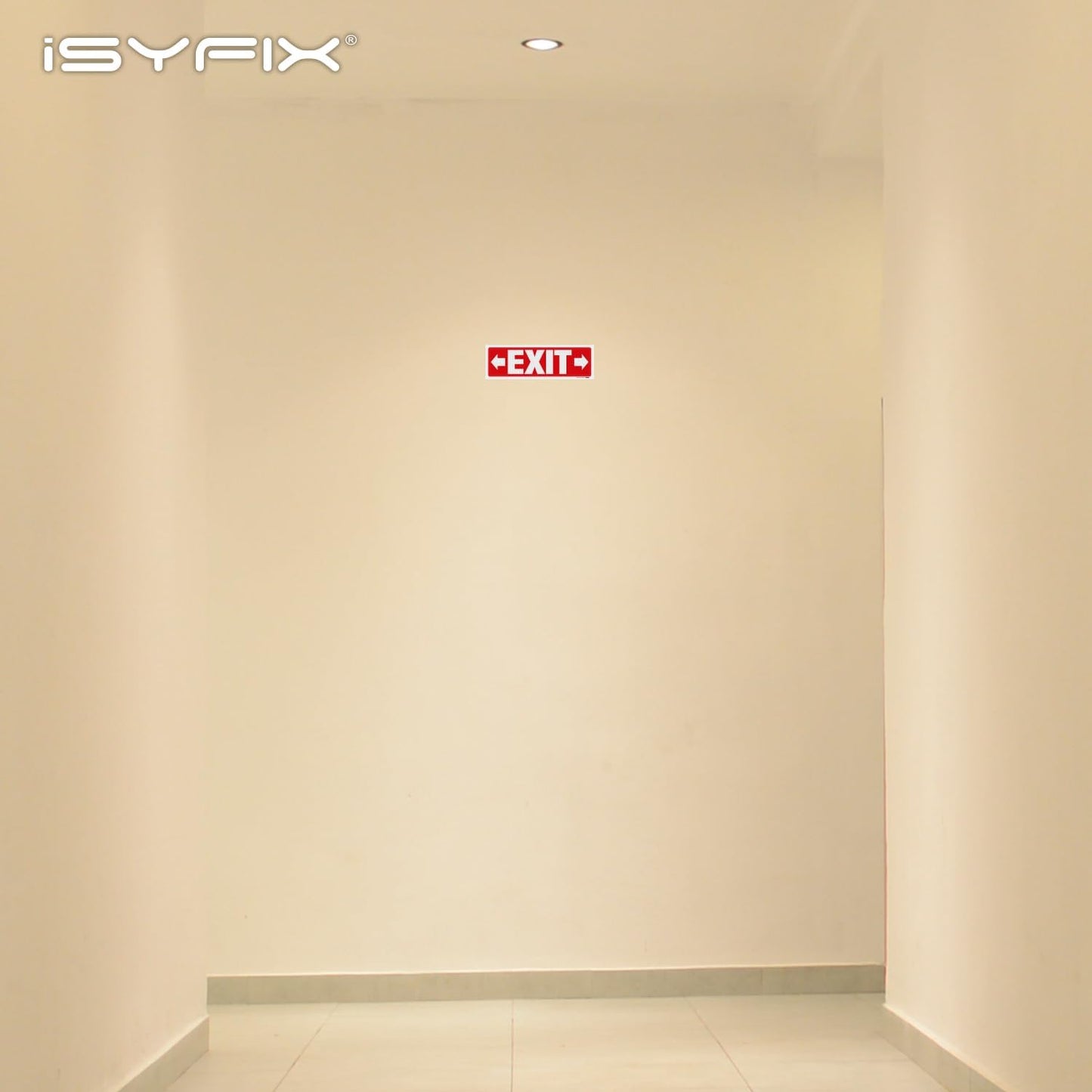 iSYFIX Exit Signs Stickers 2 Pack 12x4 Inch - Laminated Premium Vinyl Directional Right & Left Arrow Signs for Buildings, Office, Workplace, Stores, Schools, Theaters, Parking, Restaurants, Factories