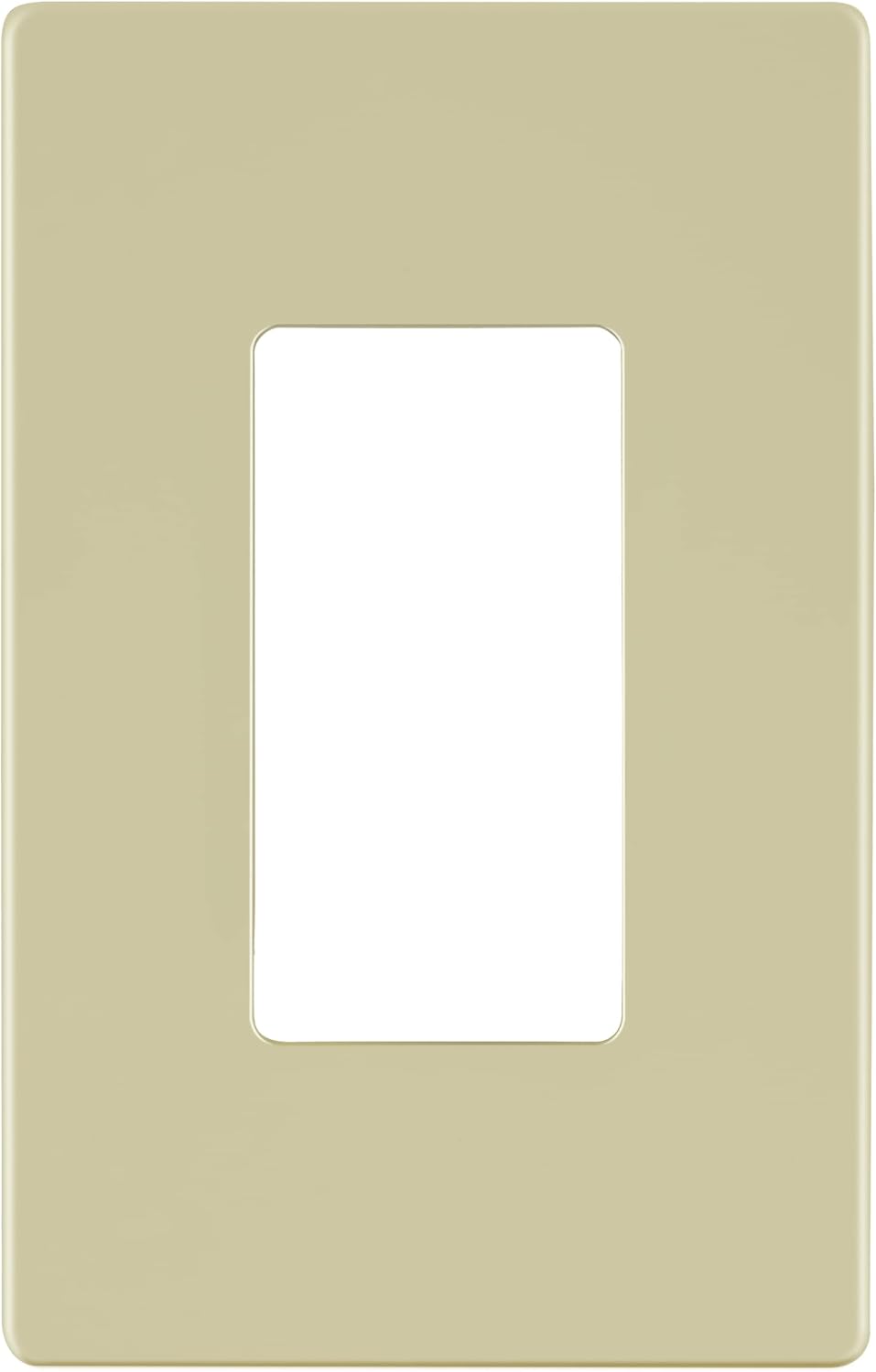 LIDER Matte Finish Decorator Switch Cover, Screwless Wall Plate, Mid-Size 1-Gang 4.88" x 3.11", Unbreakable Polycarbonate Thermoplastic, UL Listed, LSWP-31M-I, Ivory