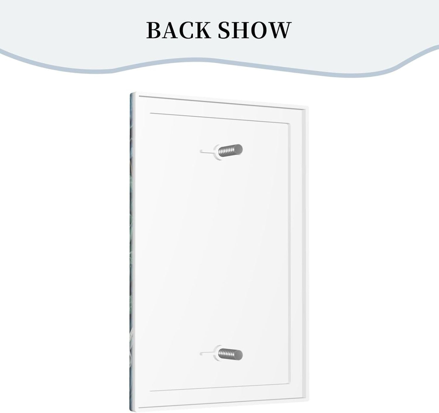 White Flowers Green Leaves Light Switch Covers No Device Wall Plate 1 Gang Decorative Blank Switchplate Electrical Faceplate for Country Living Bedroom Decor