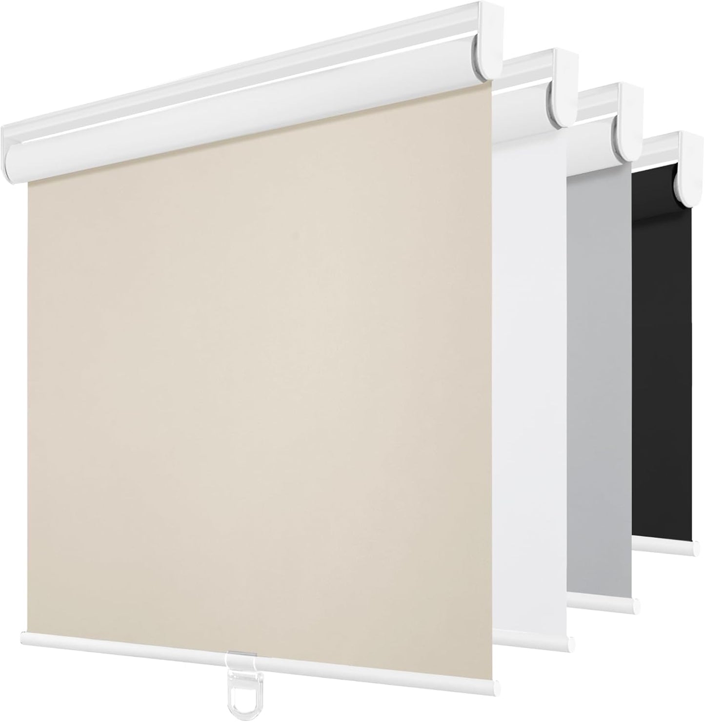 ChrisDowa Cordless Blackout Roller Shades for Windows, Thermal Insulated UV Protection Pull Down Shades, Total Blackout Window Blinds for Home, Office, Bedroom, Door (41" W x 72" H, Beige)