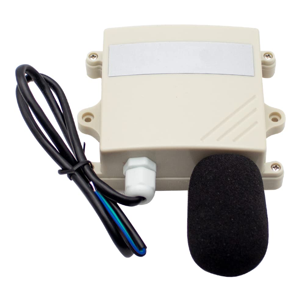IP65 Noise Meter Sensor, Environmental Noise Online Monitoring Meter Noise Transmitter Decibel Detector Sound Level Meter 30-120DB (Output Signal 4-20mA)