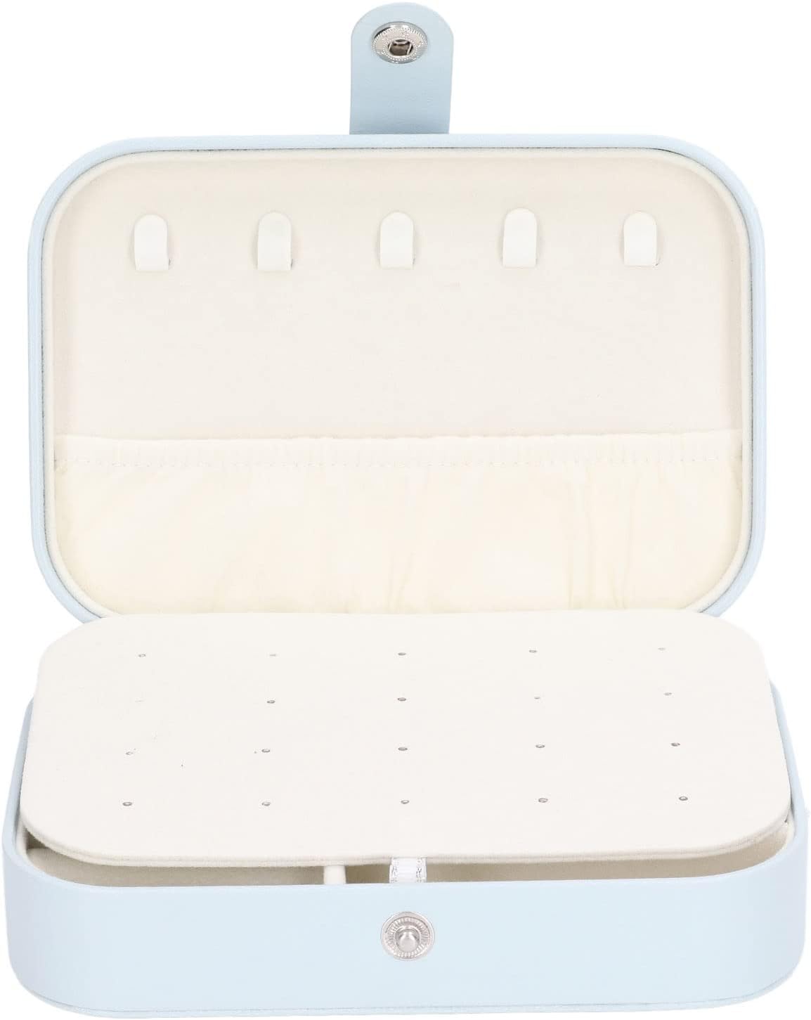 Jewelry Travel Case, Large Capacity Leather Jewelry Box, Multifunctional Travel Jewelry Organizer with 5 Necklace Hooks, 20 Earring Slots, 12 Ring Grooves, for Earrings Rings Brace