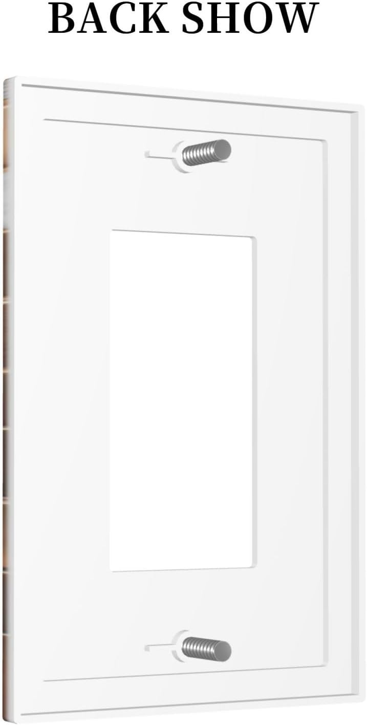 Brown Abstract Luxury Modern Geometric Cubic Marble 1 Gang Single Rocker Decorative Light Switch Covers Electrical Faceplate Switch Plates for Bathroom Kitchen Home
