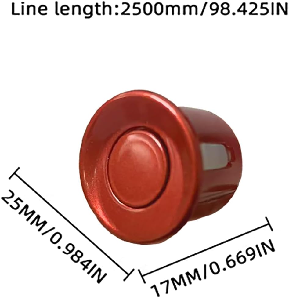 New Feature Rear Parking Sensor with Selectable Distance in Feet, Bidirectional Display Options, and Customizable Numeric Orientation and There are 18 Color Probes to Choose from(Red)