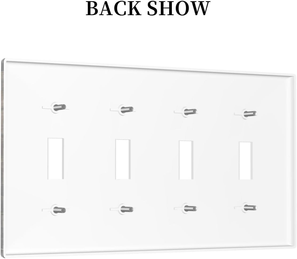 Light Switch Cover Plate Black And White Dandelion Art Vintage Wood Grain 4 Gang Quad Toggle Wall Plate Electrical Outlet Cover Decorative Switch Plate Covers for Farmhouse Cabin Decor
