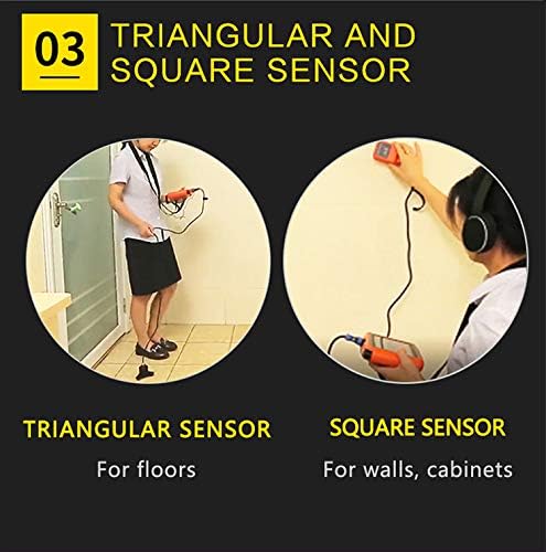 PQWT L40 Underground Water Leak Detectors for Home Wall Water Pipe Detector Machine Vertical Sensor Acoustic Pipeline Leakage Detection Kit Noise Reduction Headphone Smart Touchscreen Carry Case
