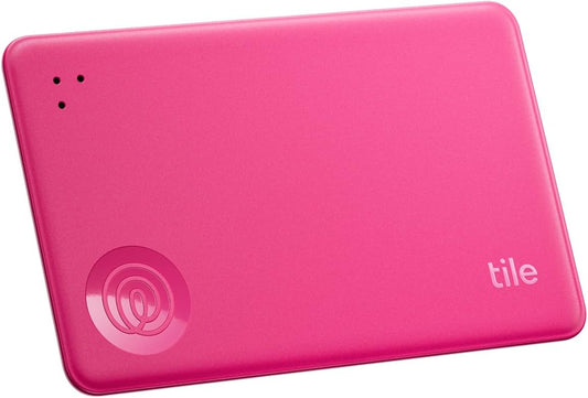 Tile by Life360 Slim - Wallet Finder, Bluetooth Tracker and Item Locator for Luggage Tags, Passports and More. Both iOS and Android Compatible. Phone Finder. 1-Pack (Pink Punch)
