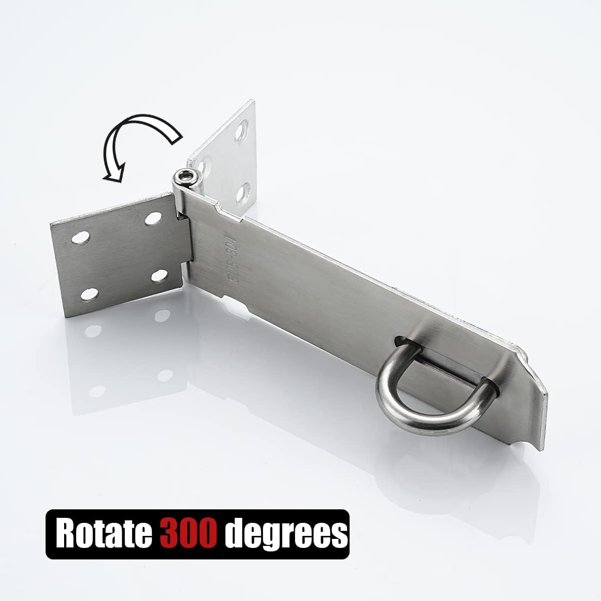 JQK Door Hasp Latch Lock, 5 Inch Stainless Steel Safety Packlock Clasp, Brushed Finish 4 Pack, DL130-BN-P4