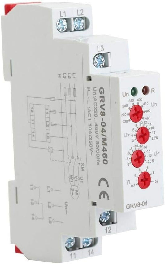 YWBL-WH GRV8-04 M460 Voltage Relay,3-Phase Voltage Monitoring Relay Phase Sequence Phase Failure