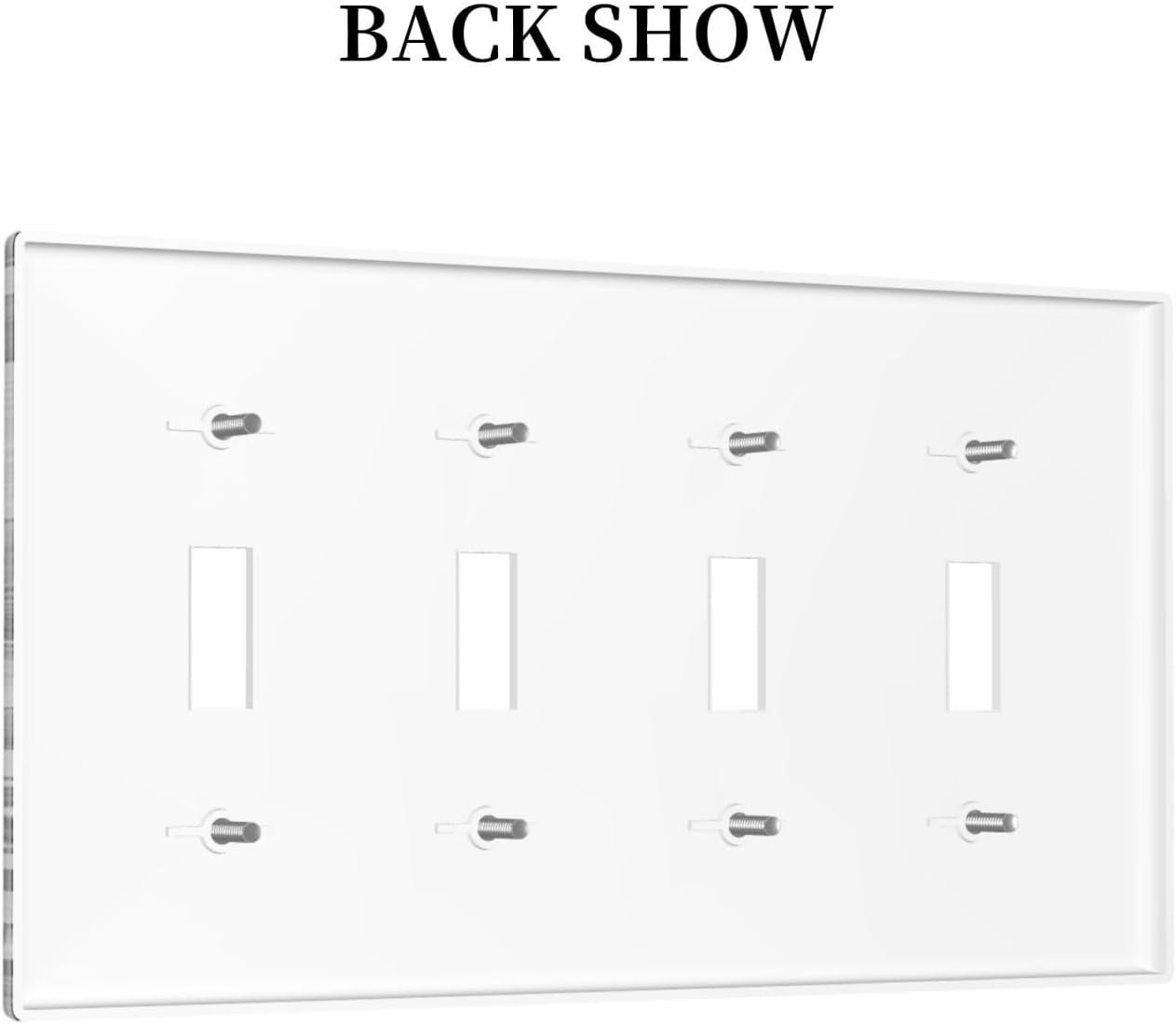 Light Switch Covers Black Breezy Watercolor Garden Floral Quad Toggle Electrical Faceplate 4 Gang Wall Plate Decorative Switch Plates for Bedroom Home Decor