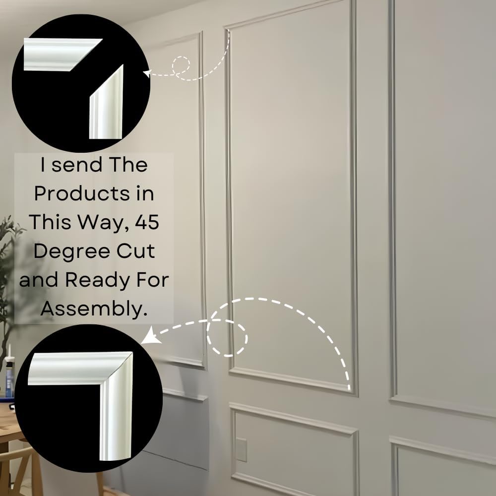 Peel and Stick Wall Molding Kit – Pre Cut Wainscoting Panels, DIY Molding Trim for Walls, Easy Install Accent Wall Kit, Peel and Stick Wainscoting Panels, Wainscoting Panels