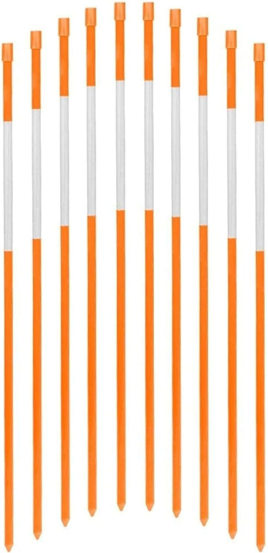 FiberMarker 48-Inch Reflective Driveway Markers, 5/16-Inch Dia Solid Snow Poles, Orange 25-Pack Reflective Snow Markers