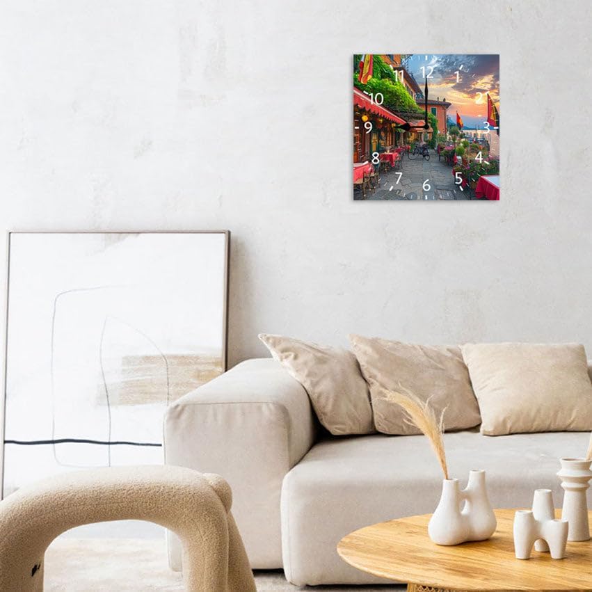 10 in Italy -291 Wood Wall Clock – Digital Time Display, Smart Home Compatible for Bedside or Workspace