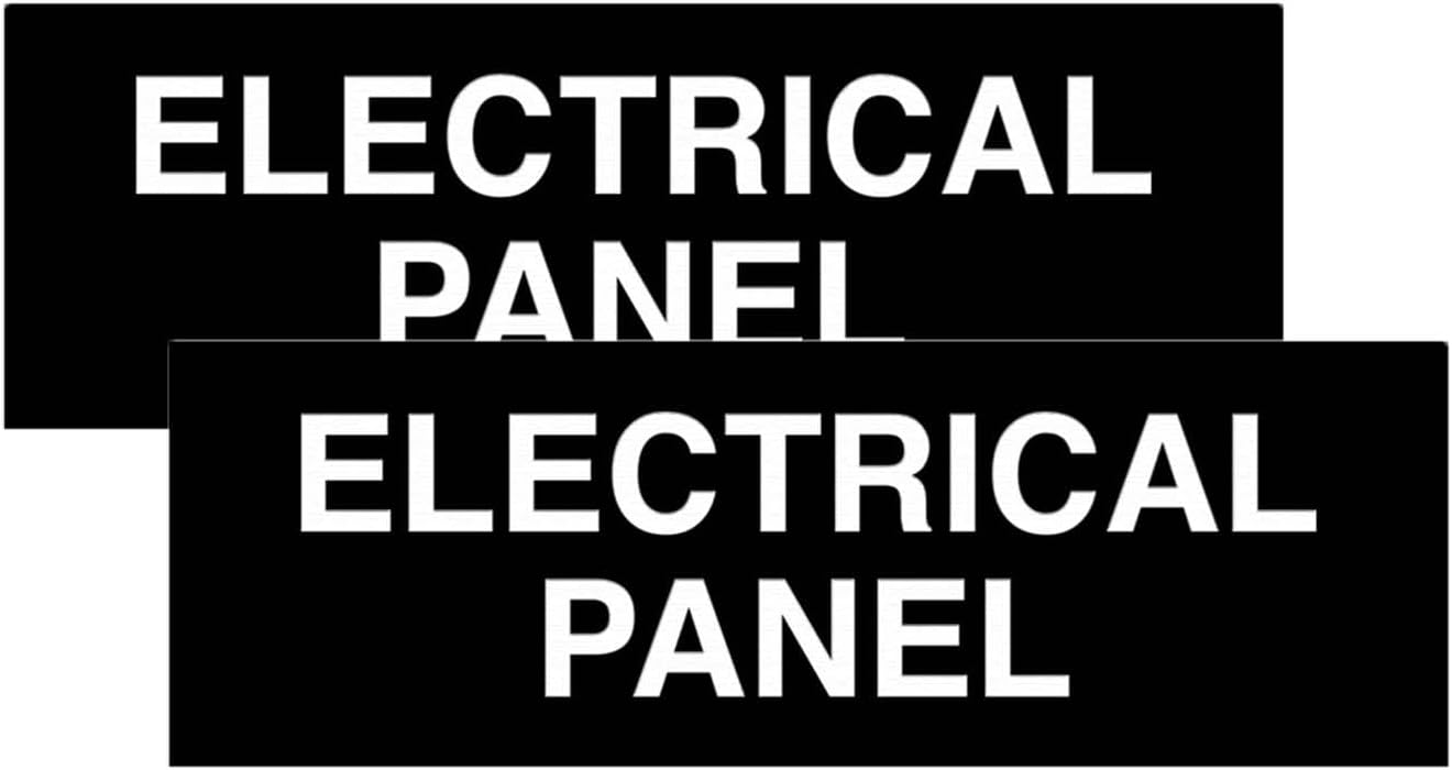 All Quality Basic Electrical Panel Sign - Fire Regulation Safety Compliance Sign - Black - Small (2 Pack)