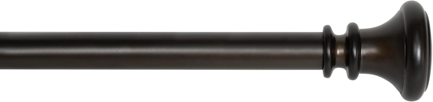 Deco Window Adjustable Curtain Rod for Windows 44 to 120 Inch Extendable Heavy Duty 1 Inch Iron Drapery Pole with Vaso Finials Wall Mounted French Door Curtain Rods (Pack of 1, Imperial Bronze)