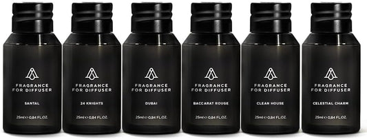 AromaPlan Home Luxury Scents, Hotel Premium Collection Set- 5 Star Hotel Collection- Natural, Non-Toxic Cold Air Diffuser Oil - Gift Ready, Diffuser Oils Scent (6 Pack/ 0.85 fl.oz (25 ml)