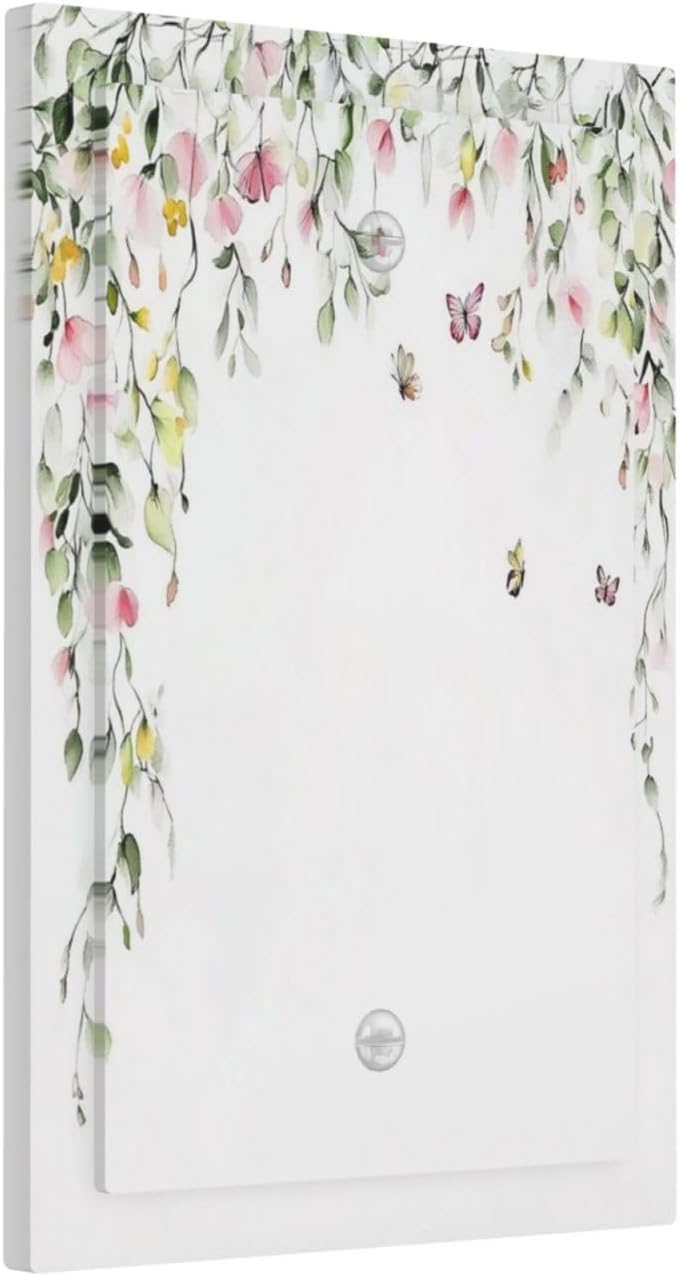 Watercolor Flowers Vine Colorful Butterfly Floral Light Switch Cover Plate 1 Gang No Device Blank Electrical Wall Plates Faceplate Decorative Switch Plate For Bed Room Living Room Decor