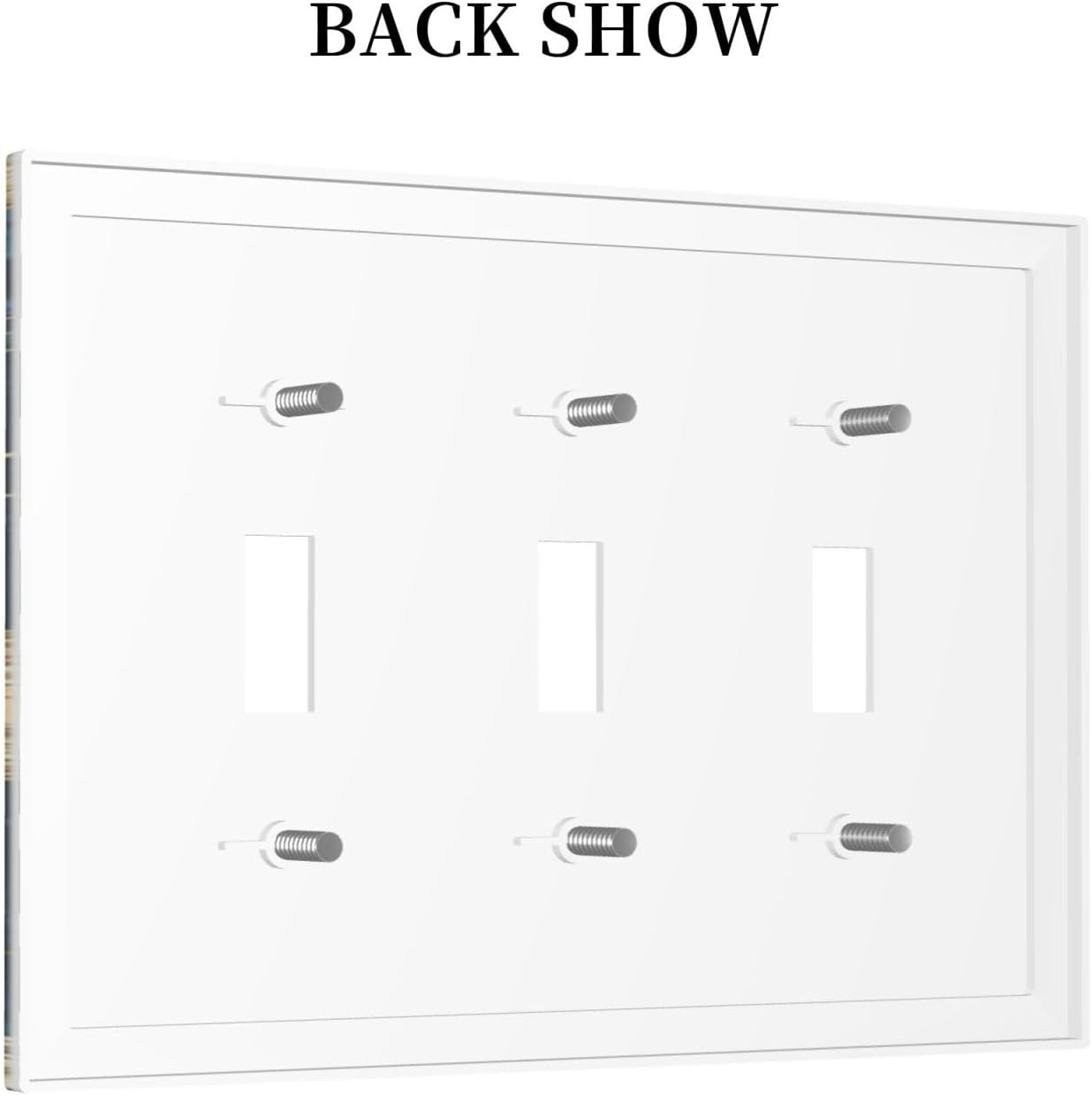 Decorative Switch Plates Modern Abstract Sky Blue Gold Moon Sun Star 3 Gang Wall Plate Triple Toggle Light Switch Cover Faceplate Electrical Wall Panels for Bedroom Kids room Decor