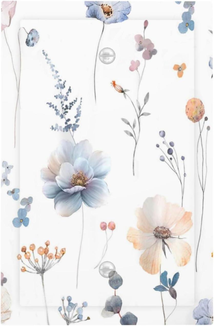 Wildflowers Plant Leaves Floral Berry Light Switch Cover Plate 1 Gang No Device Blank Electrical Wall Plates Faceplate Decorative Switch Plate for Bed Room Living Room Decor