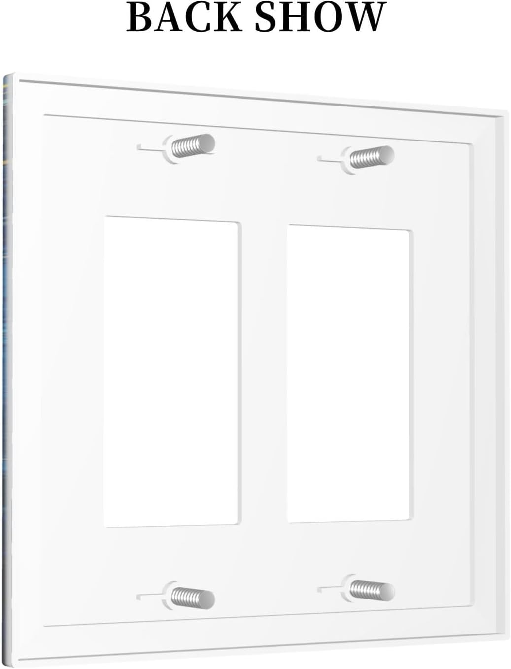 Decorative Outlet Covers Dream Ocean Underwater World Fish Shoal 2 Gang Double GFCI Rocker Electrical Wall Panels Light Switch Cover Plate for Kids room Nursery Decor