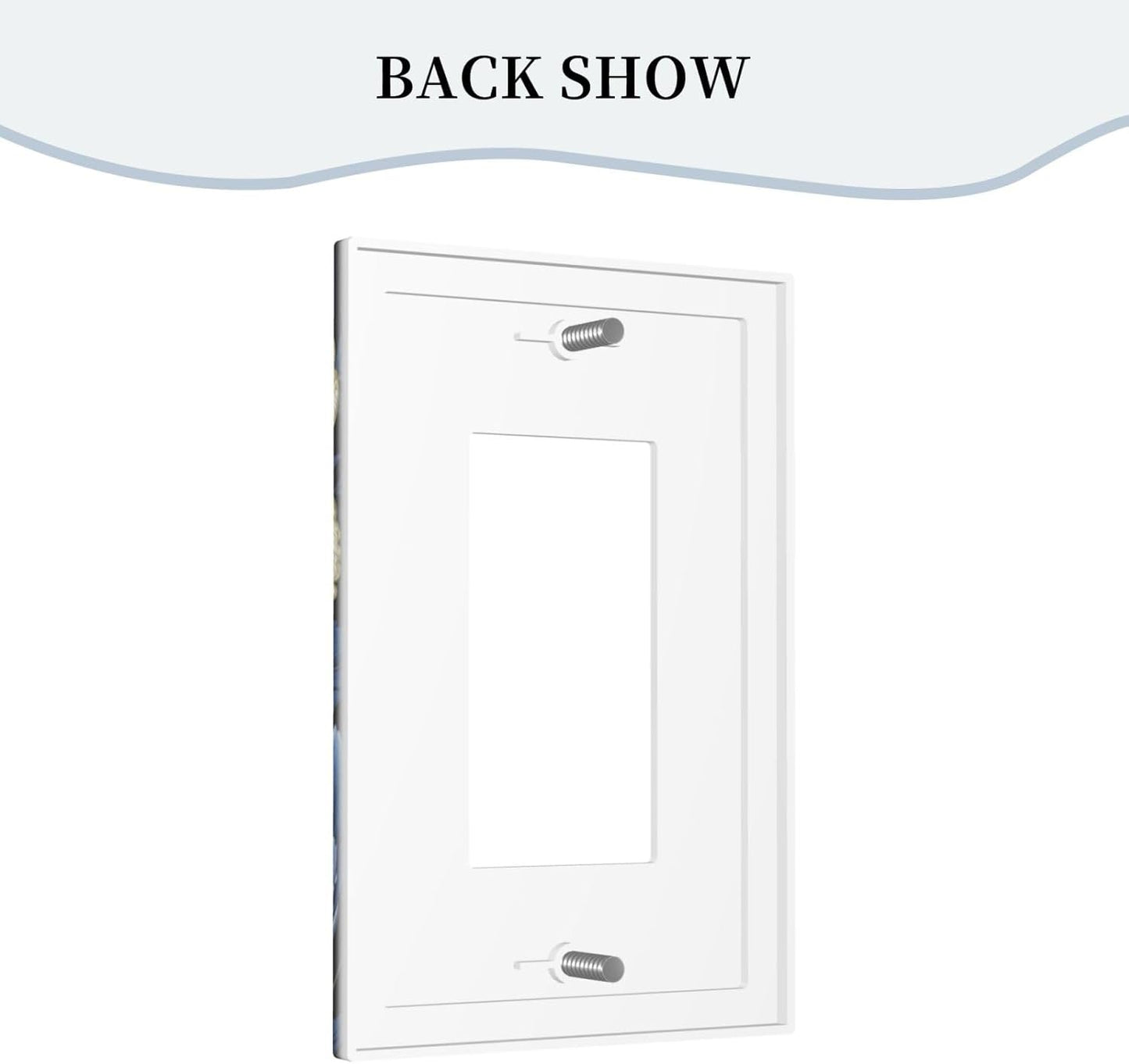 Blue White Flowers Single Decora Outlet Wall Plate 1 Gang Rocker Decorative Switchplate Faceplate GFCI Light Switch Covers for Home Living Decor