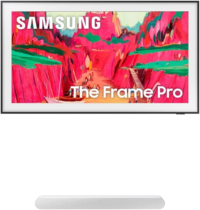 Samsung 65-Inch Class The Frame Pro LS03FW 4K Neo QLED Mini LED Smart TV (2025 Model) with Wireless One Connect + SAMSUNG S61D 5.0ch Soundbar w/Wireless Dolby Atmos Audio, All-in-One Design,HW-S61D/ZA