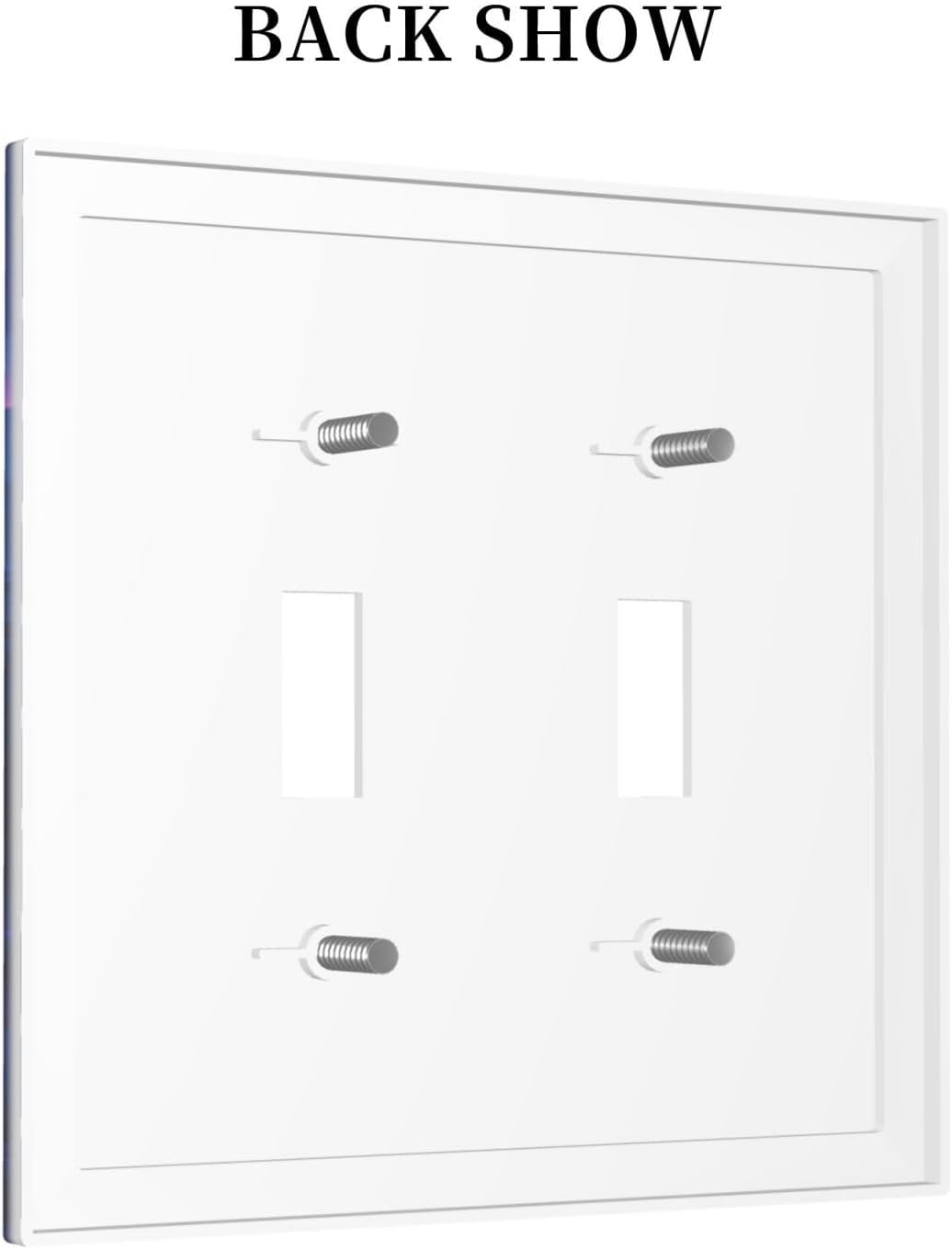 Purple Cyberpunk River Full Moon Mountain Forest Decorative Switch Plates 2 Gang Double Toggle Outlet Light Switch Cover Wall Plate Electrical Faceplate for Bedroom Bathroom Decor