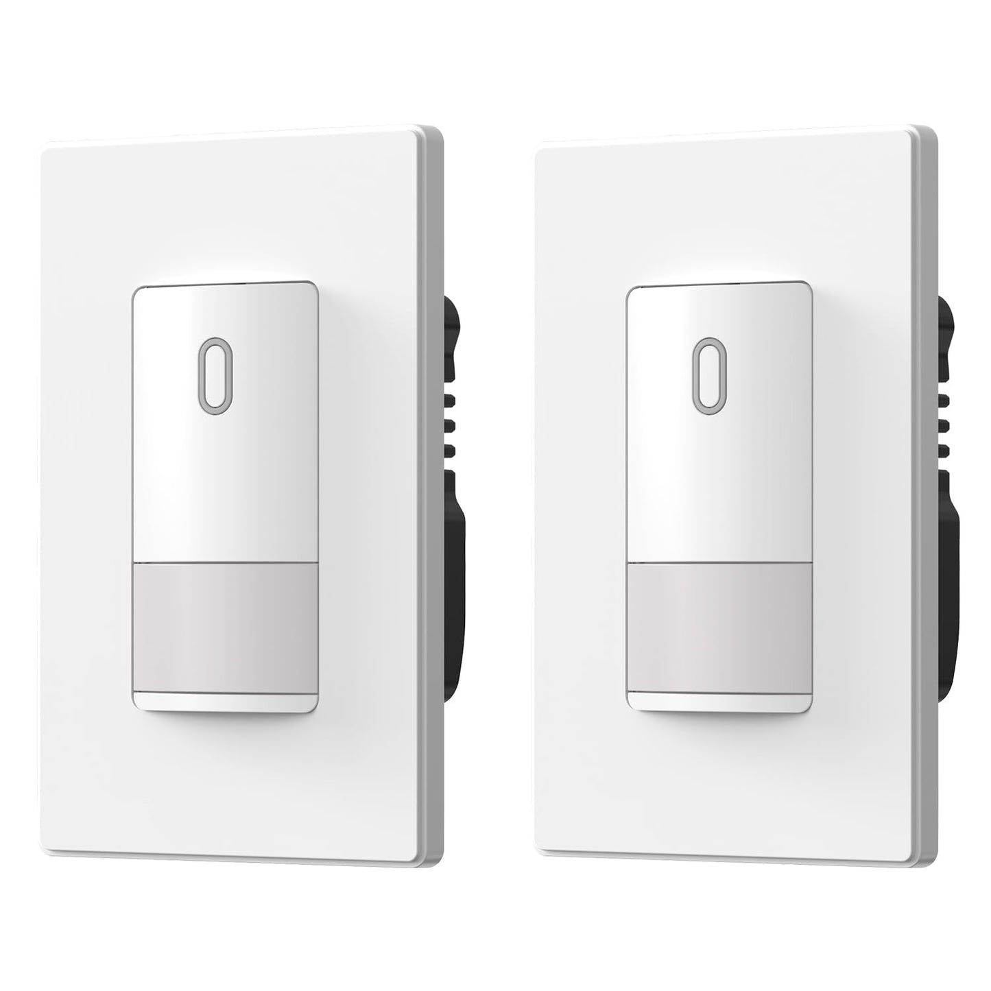 ELEGRP Matte White Single Pole Occupancy Motion Sensor Light Switch, Need Neutral Wire, 120° Sensor Coverage PIR Infrared Motion Activated, for CFL/LED/MLV/INC/HAL/Fan, UL,2 Pack