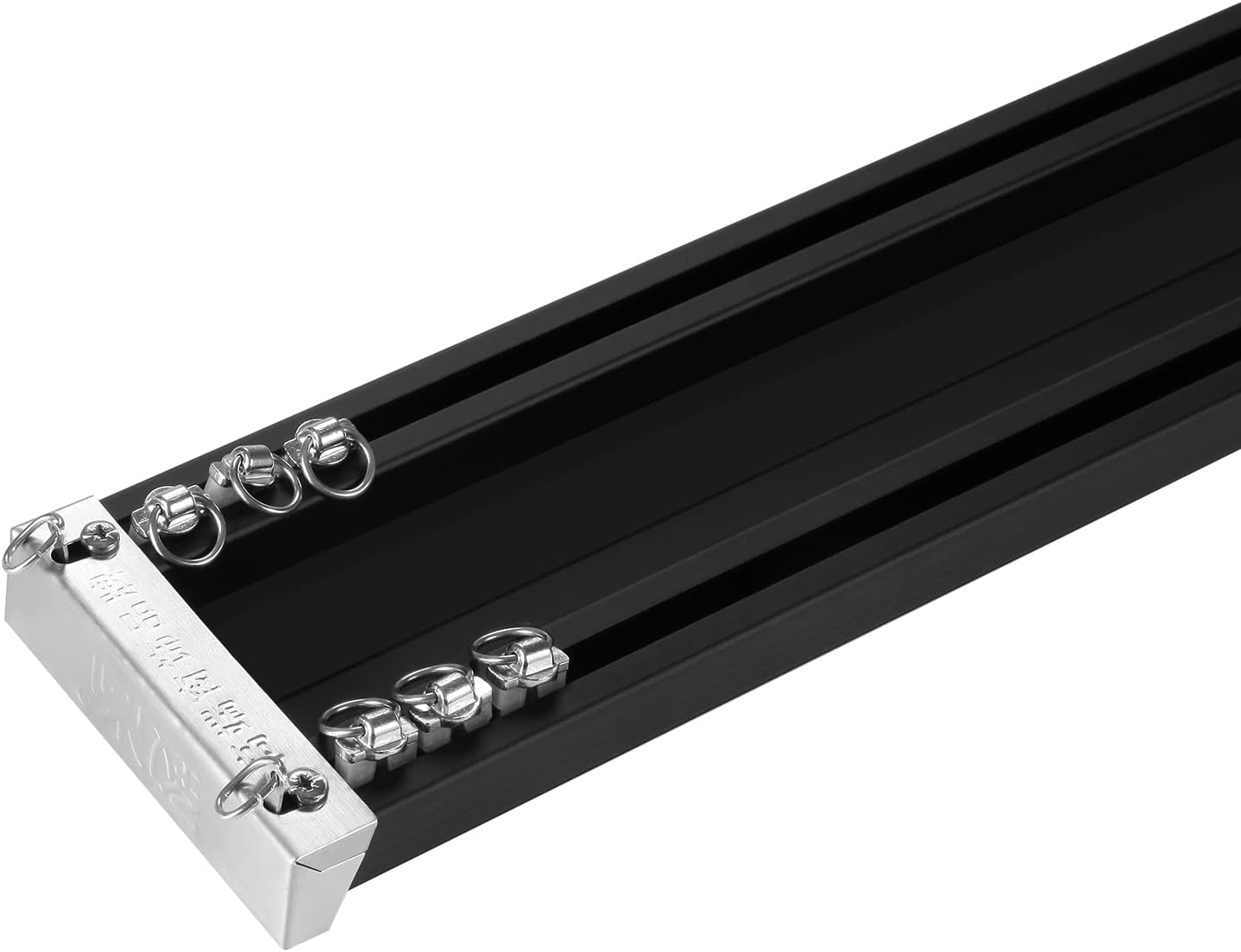 ZSHINE Curtain Conjoined Double Track Customize Length Ceiling or Wall Mounting Heavy-Duty Curtain Rails for Living Room Bedroom Room Divider(Black)…