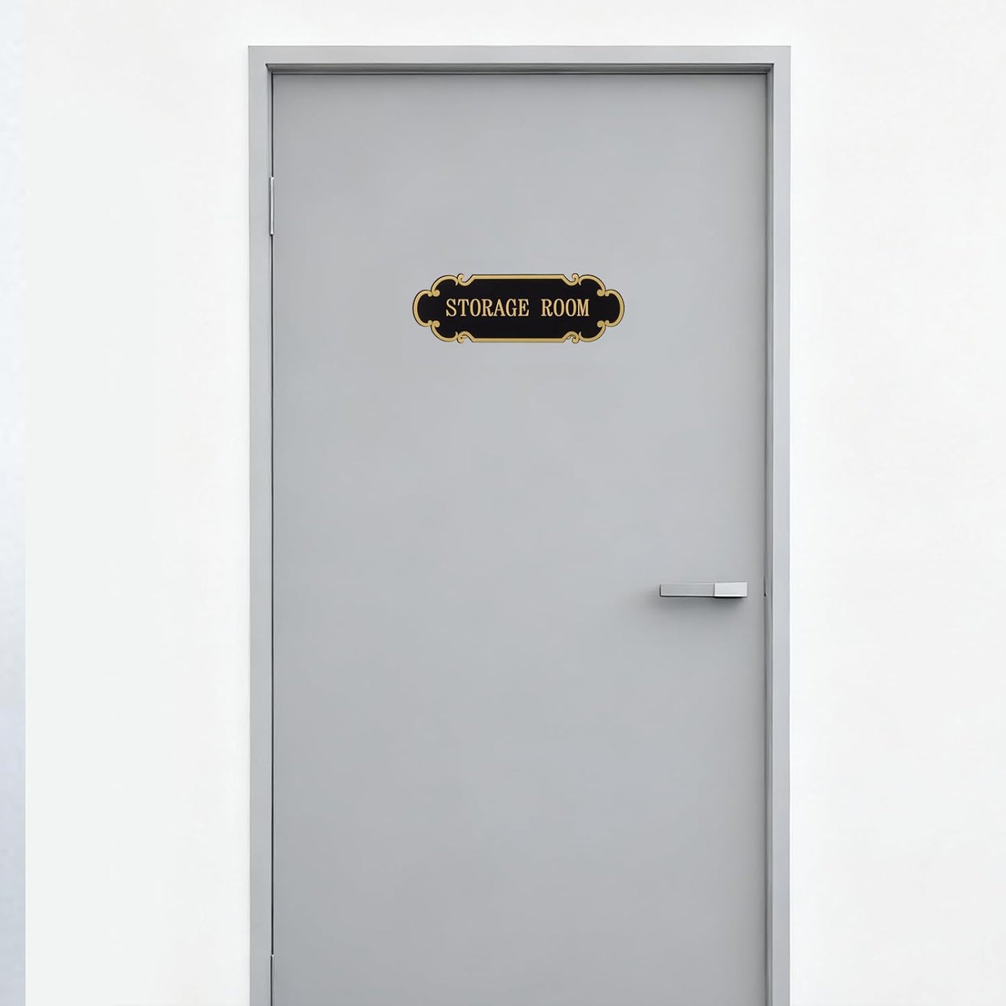 9x3 Inch Storage Room Sign Acrylic Self-adhesive Door Wall Signage for Home and Business (Black & Gold)