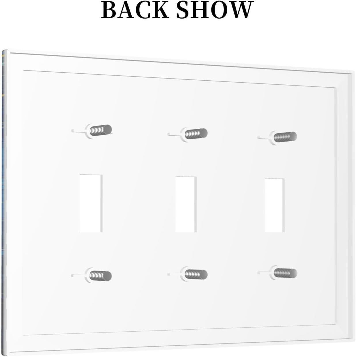 Decorative Switch Plates Dream Ocean Underwater World Fish Shoal 3 Gang Wall Plate Faceplate Triple Toggle Light Switch Cover Electrical Wall Panels for Kids room Nursery Decor