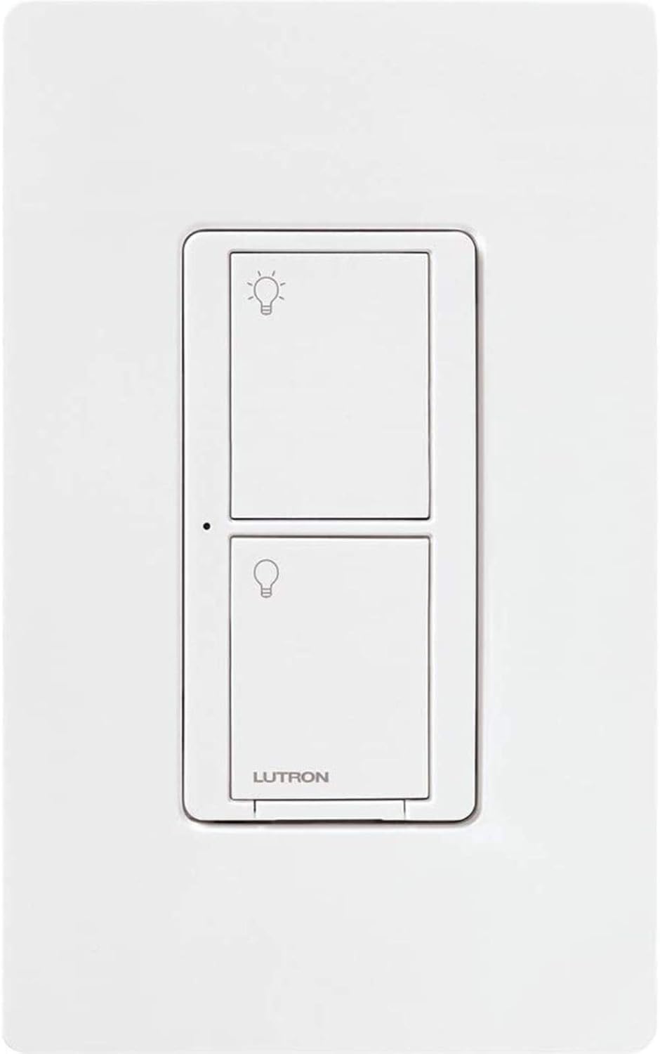 Lutron Caseta Original Smart Switch with Wallplate (Lutron Smart Hub Required), for LED Lights and Fans, 5 Amp, Single-Pole/3Way, Neutral Required, PDW-5ANS-WH-A, White