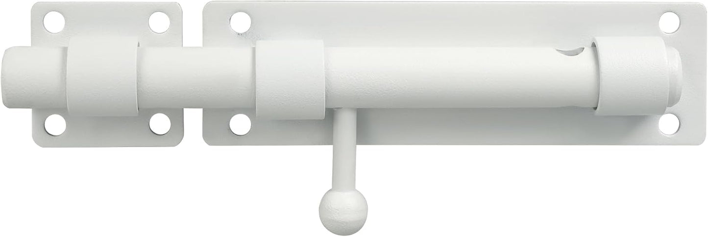 Alise 8 inch Barrel Bolt Latch,Slide Bolt Latch,Heavy Duty Solid SUS304 Stainless Steel Slide Lock for Wooden Fence,Barn Door,Interior or Outdoor Door White