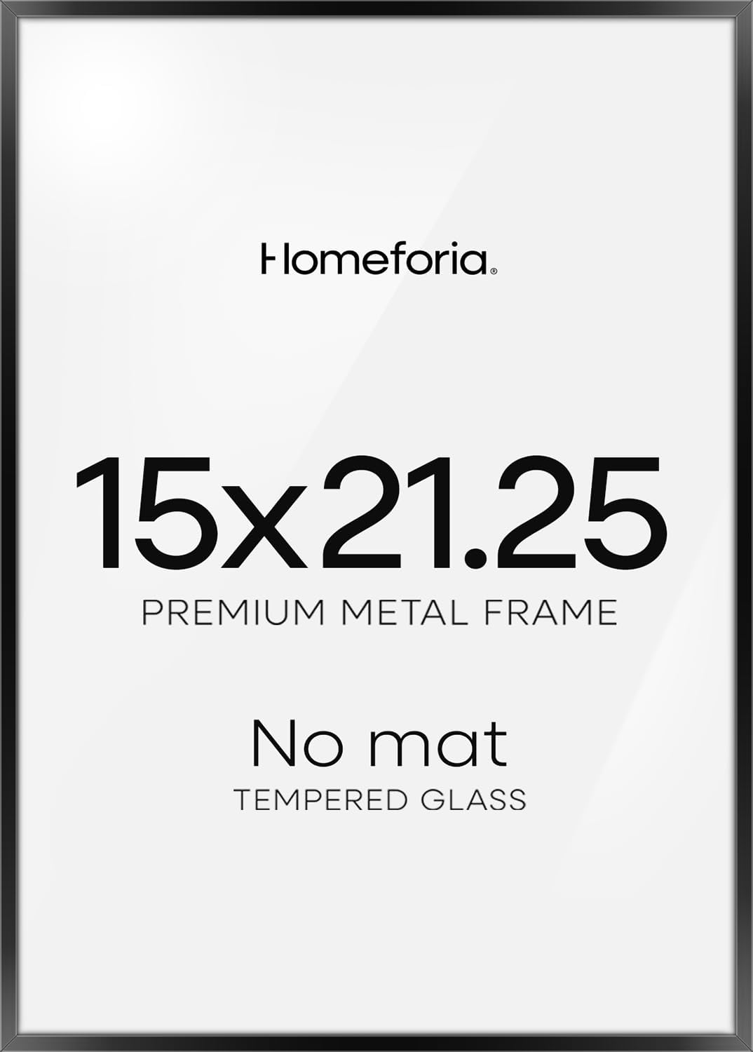 Homeforia 15x21.25 Black Puzzle Frame, High End Metal 15 x 21.25 Picture Frames without Mat, 21.25x15 Thin Black Poster Frame for Wall, 15by21.25 Puzzle Photo Frame, Tempered Glass, Wall Kit, Set of 1