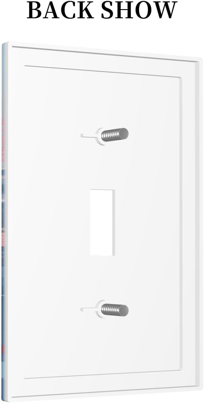 Decorative Light Switch Cover Plate Colorful Watercolor Flowers Wildflower Plants 1 Gang Single Toggle Wall Plate Electrical Outlet Covers Decorate Switch Plate Cover for Bathroom Home Decor