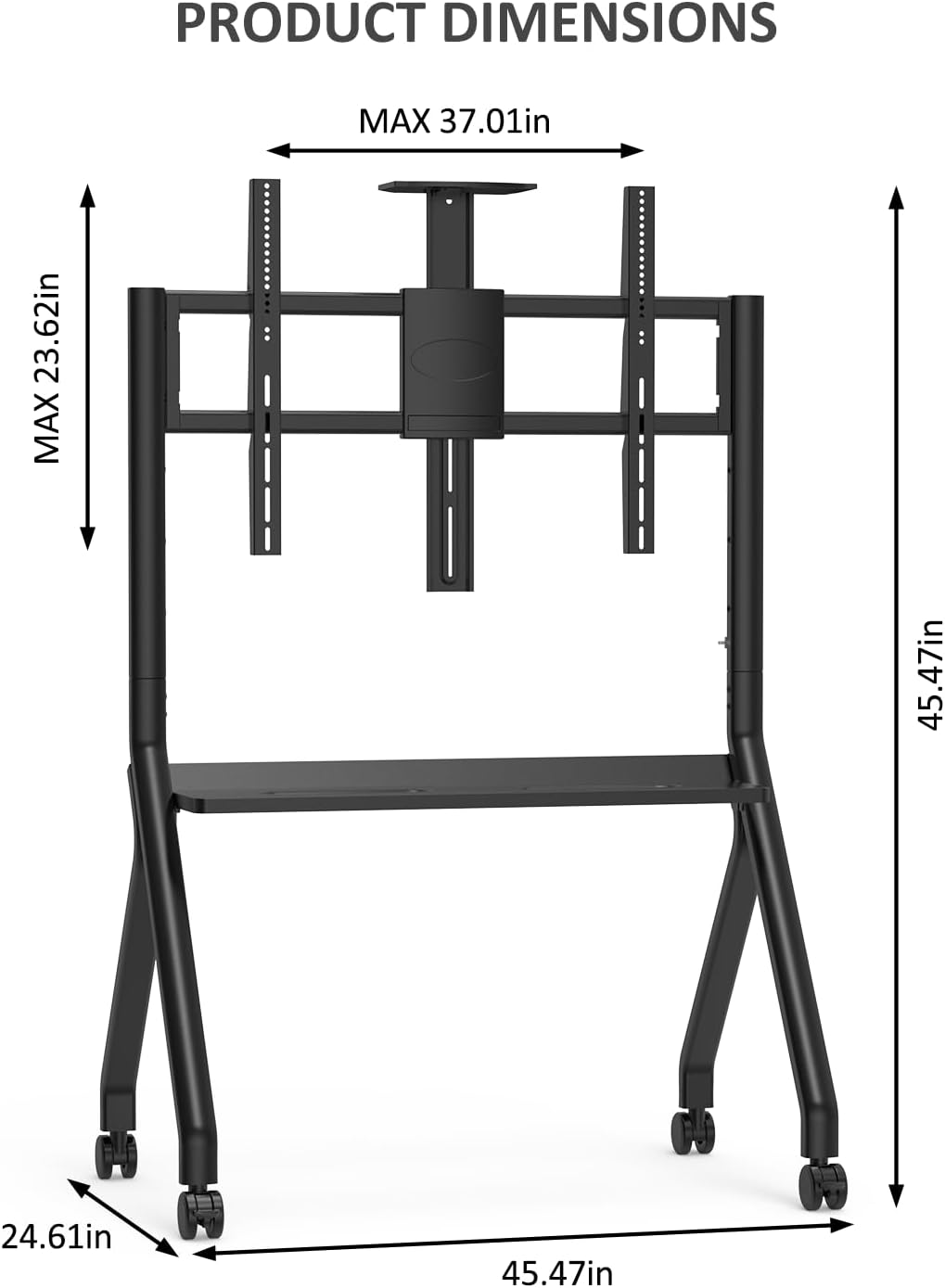 Smart Board Stand for 55-86 Inch Interactive Whiteboards, Adjustable Rolling Smartboard Stand with 360°Swivel Lockable Wheels, Suitable for Offices, Classrooms and Other Workspaces