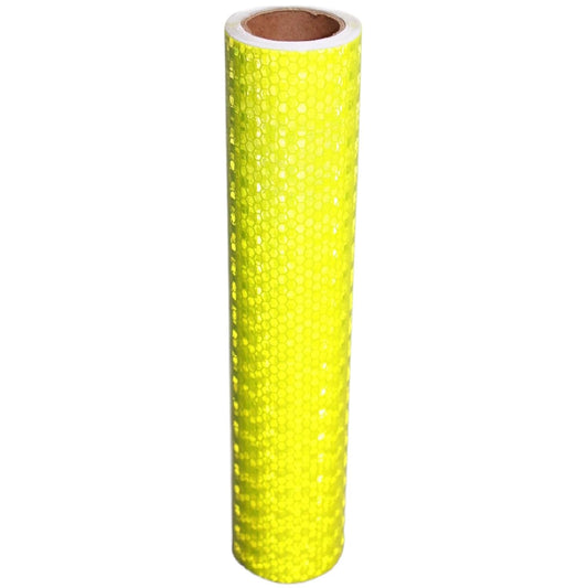 Fluorescent Yellow Reflective Tape 12 inch, Outdoor Waterproof High Visibility Warning Safety Industrial Marking Tape (11 feet)