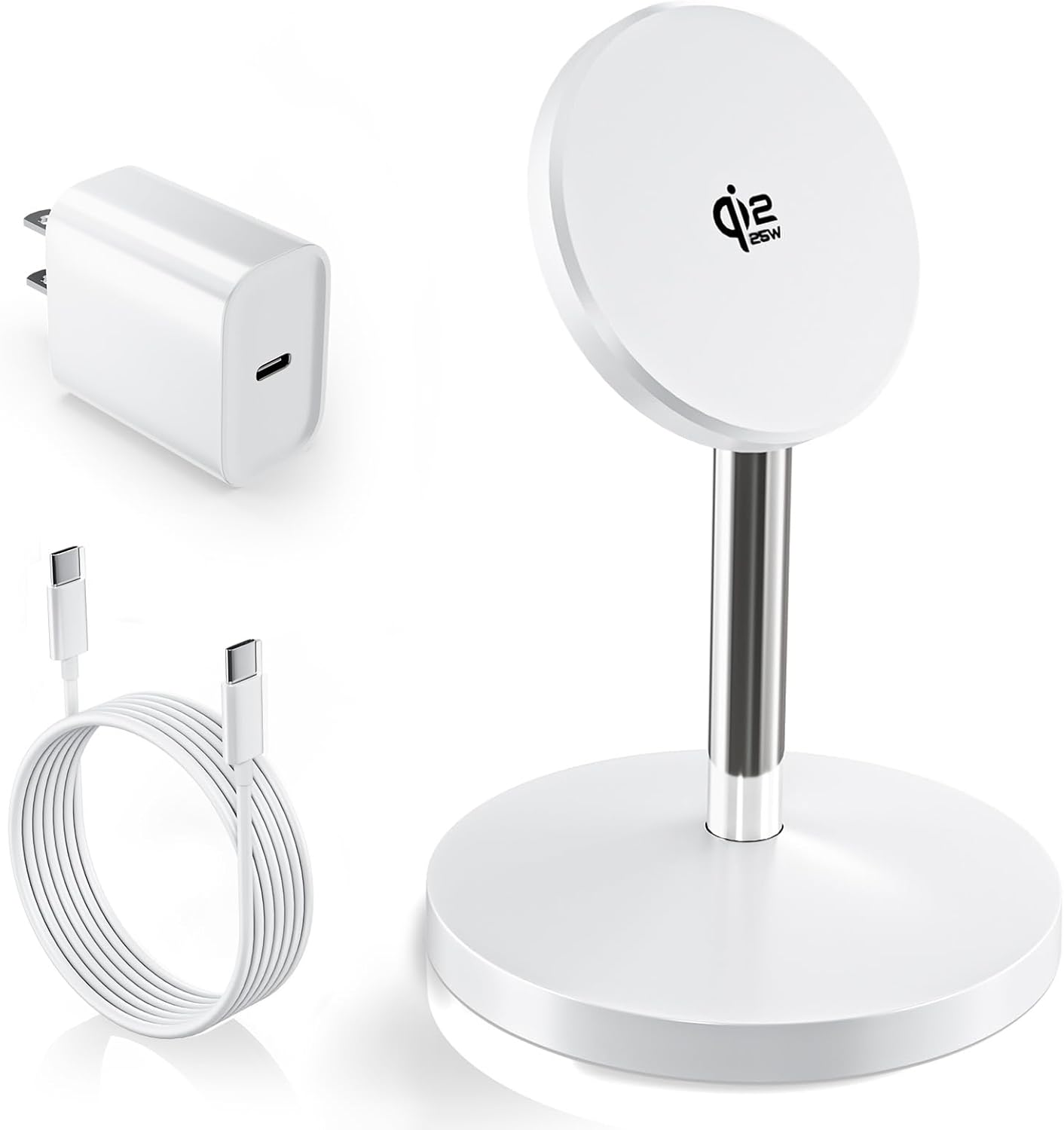 Magnetic Wireless Charger iPhone Stand,Qi2.2-Certified 25W Mag-Safe Charger Fast Charging Stand 35W USB C Adapter 6FT Cable Wireless Fast Charge Station for iPhone 17 Pro Max/17/16/15/14/13/12,AirPods