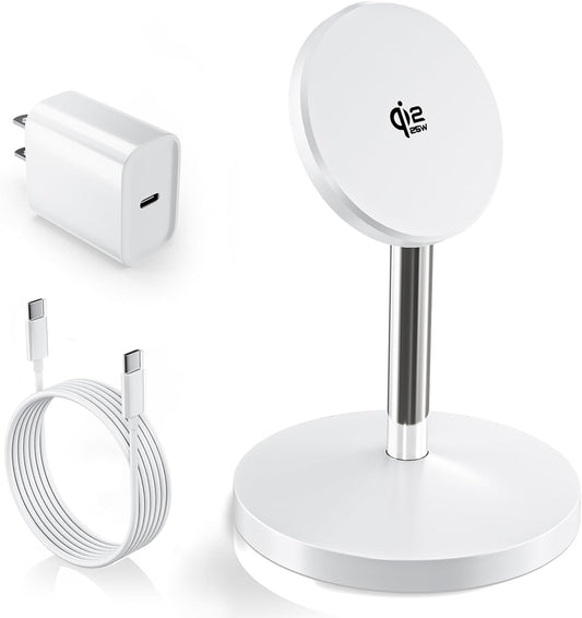 Magnetic Wireless Charger iPhone Stand,Qi2.2-Certified 25W Mag-Safe Charger Fast Charging Stand 35W USB C Adapter 6FT Cable Wireless Fast Charge Station for iPhone 17 Pro Max/17/16/15/14/13/12,AirPods