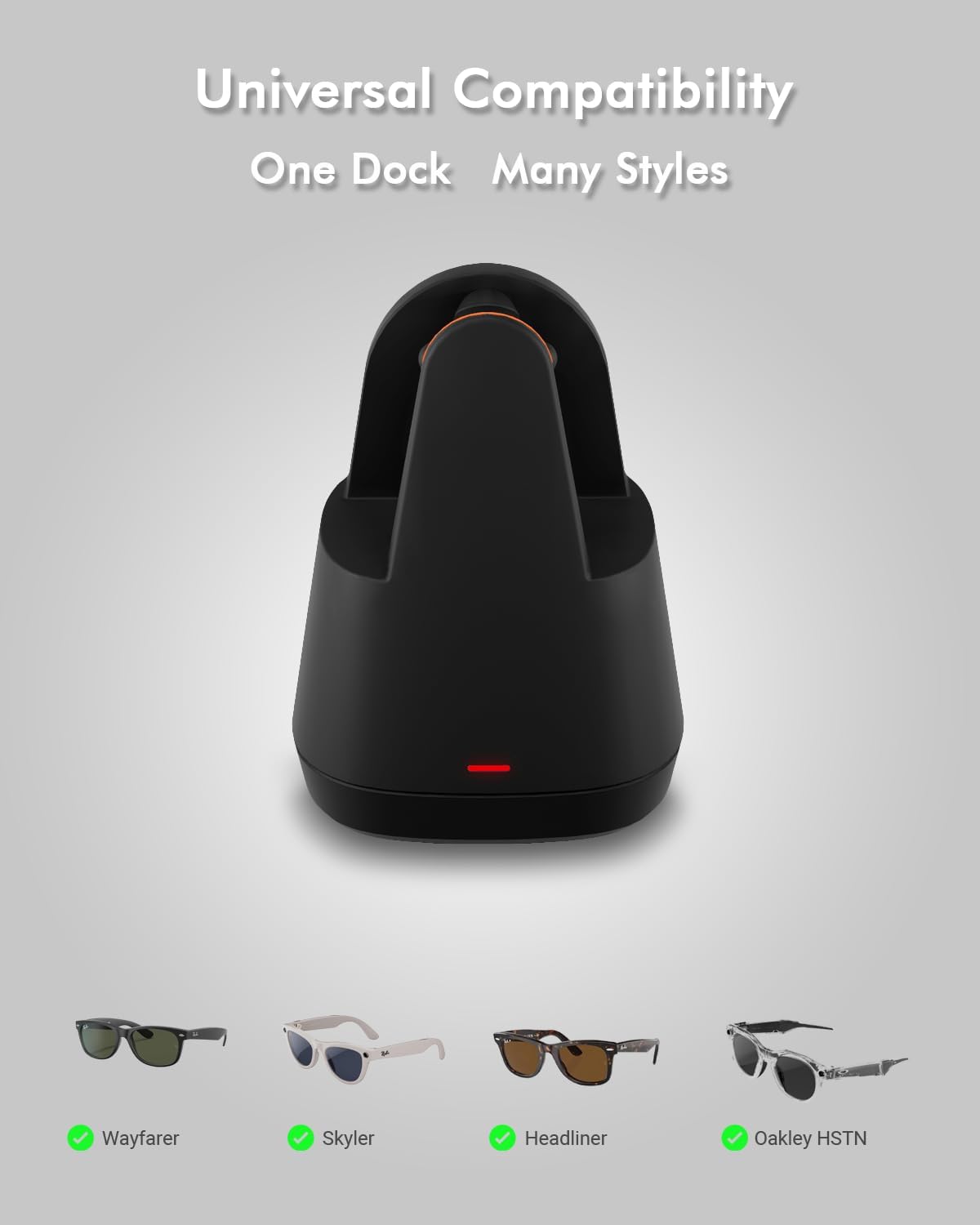 Doohoeek Charging Dock for Meta Ray-Ban Glasses, Scratch-Proof & Weighted Base Charging Station for Oakley Meta Glasses, AI Glasses Charger for Wayfarer, Skyler, Headliner & HSTN