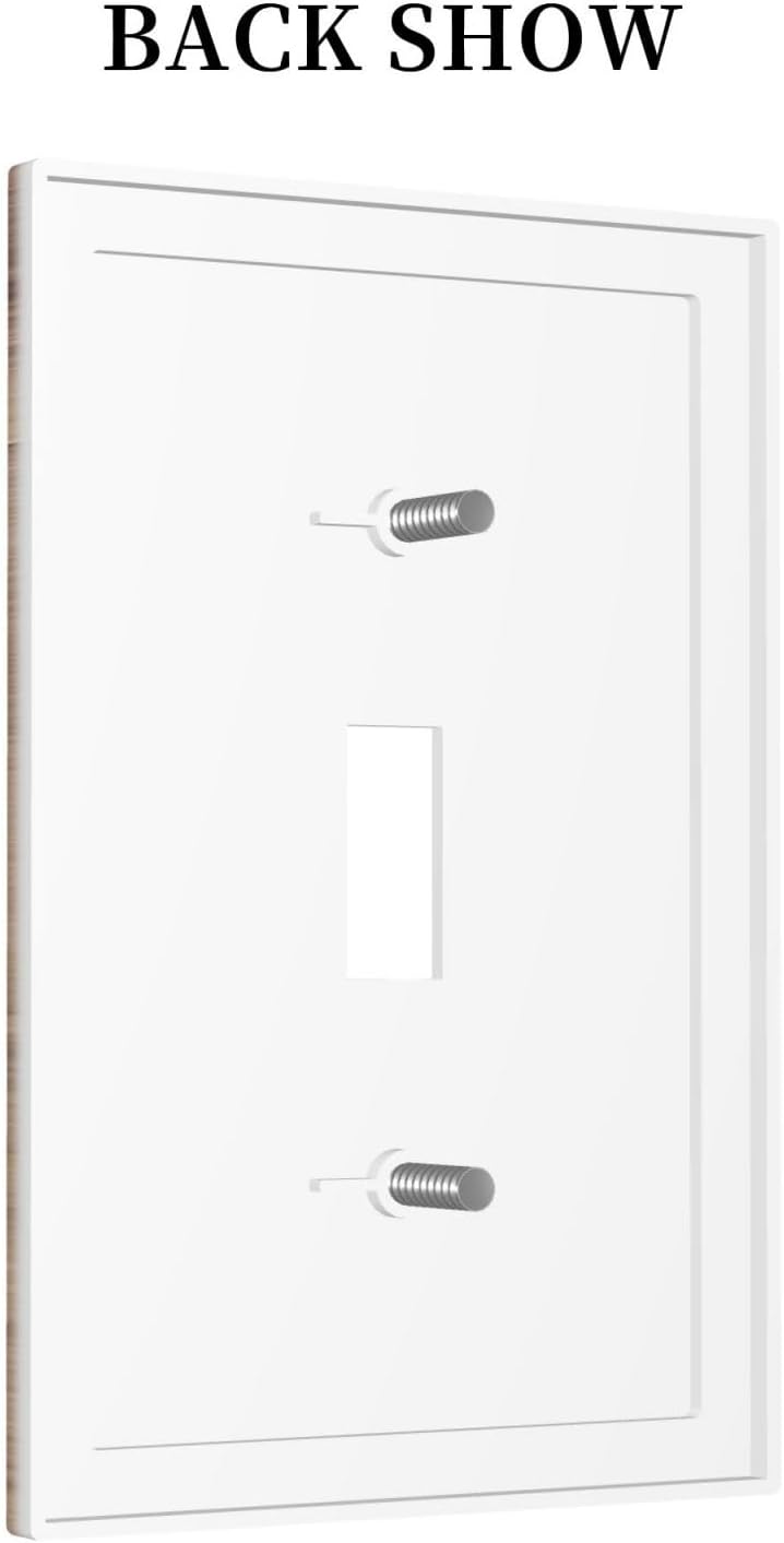 Decorative Light Switch Cover Rustic Brown Wood Grain 1 Gang Single Toggle Device Electrical Faceplate Switchplates Decorator Outlet Wall Plate for Farmhouse Kitchen Decor