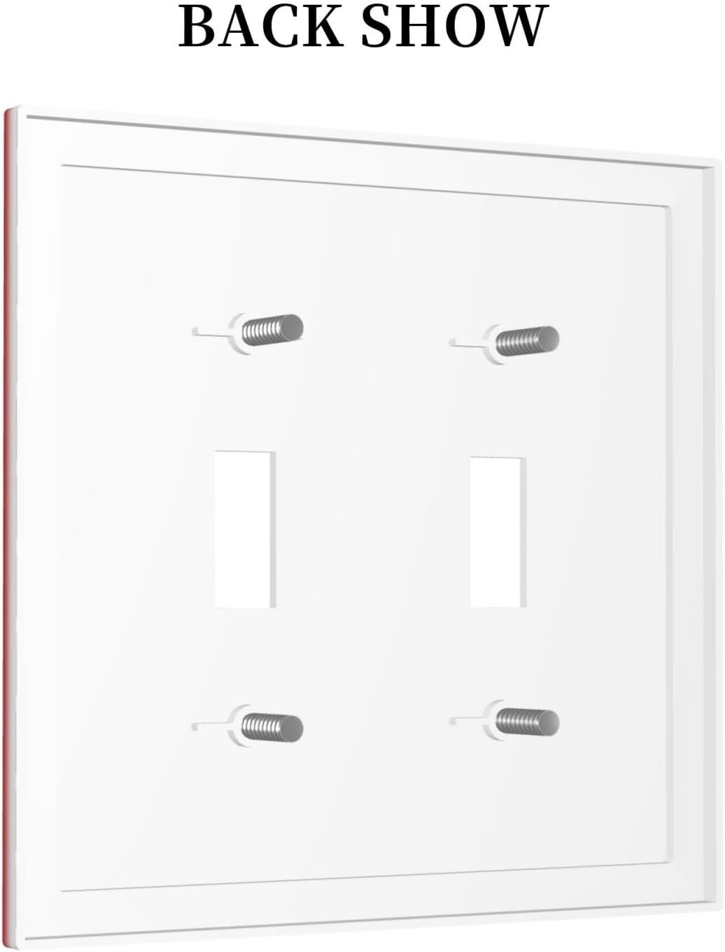 Decorative Light Switch Plate Covers Red Fire Alarm Novelty 2 Gang Wall Plate Double Toggle Switch Cover Plate Electric Dual Device Electrical Faceplate for Bedroom Office Bathroom Decor