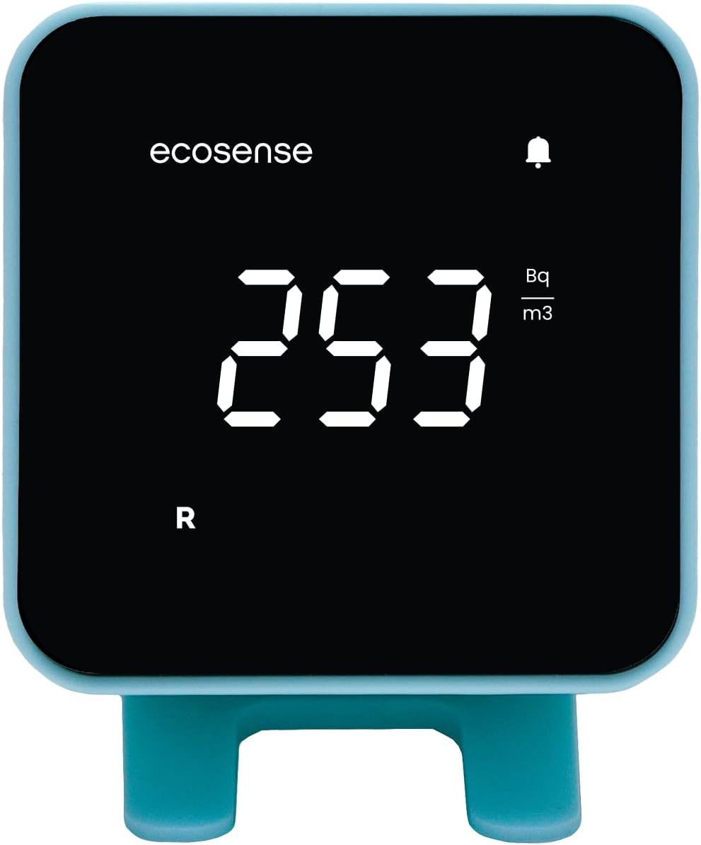Ecosense EB100 EcoBlu, Home Radon Detector, Capture & Display Results Every 10 Minutes, Short & Long-Term Continuous Monitoring, Easy to Use