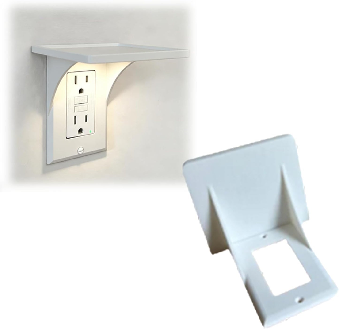 for Decora Outlets Wall Shelf – Space-Saving Storage for Plugs and Small Devices (White)
