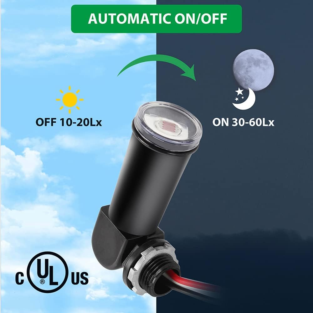 8 Pack Outdoor Photoelectric Sensor,Dusk to Dawn Swivel Mount Conduit Lighting Control with Photocell,Automatic Adjustable Photo Sensor Switch for Indoor and Outdoor Light