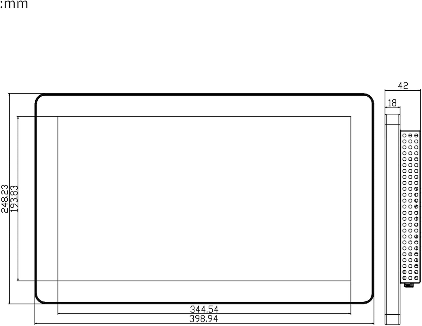 GreenTouch 15.6 Inch Open-Frame Touchscreen LCD Monitor - Capacitive PCAP Touch -1920x1080-16:9-Black and Silver Bezel