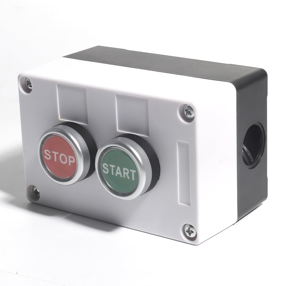 Rain Proof Up-Down Switch Control Station, Momentary Push Button Station Red Green Sign Pushbutton Switches Station AC 660V 10A -Start/Stop-Box Crane Pendant Hoist Push Button Switch